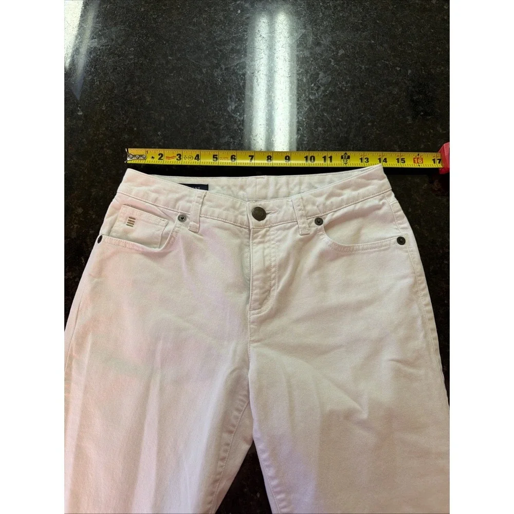 Lands End Womens White Jeans Bootcut Sz 4x31 Spring Pants Denim Summer Old Money - Picture 6 of 11